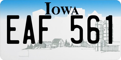 IA license plate EAF561