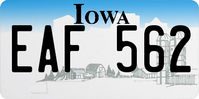 IA license plate EAF562