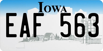 IA license plate EAF563