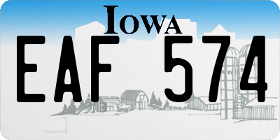 IA license plate EAF574