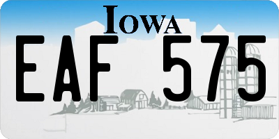 IA license plate EAF575