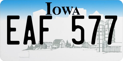 IA license plate EAF577