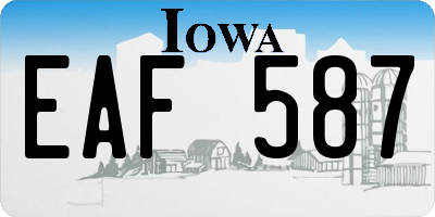 IA license plate EAF587
