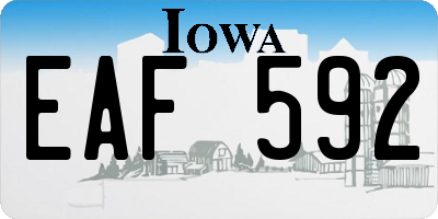 IA license plate EAF592