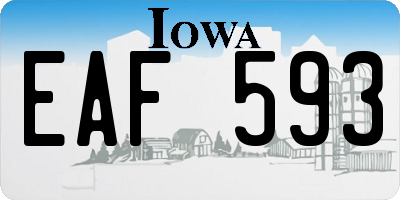 IA license plate EAF593