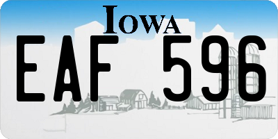 IA license plate EAF596