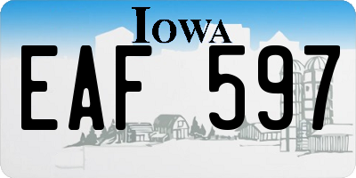 IA license plate EAF597