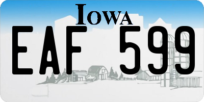 IA license plate EAF599