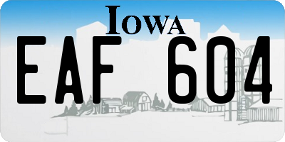 IA license plate EAF604