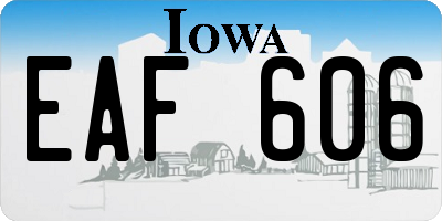 IA license plate EAF606