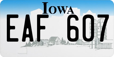 IA license plate EAF607