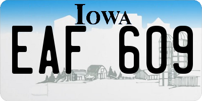 IA license plate EAF609