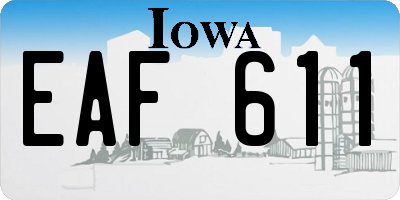 IA license plate EAF611