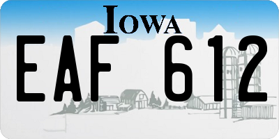 IA license plate EAF612