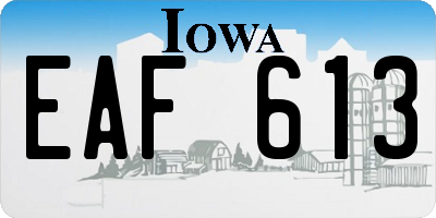 IA license plate EAF613