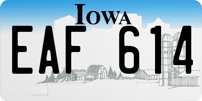 IA license plate EAF614