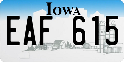 IA license plate EAF615