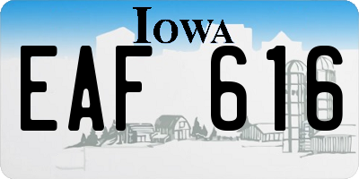 IA license plate EAF616