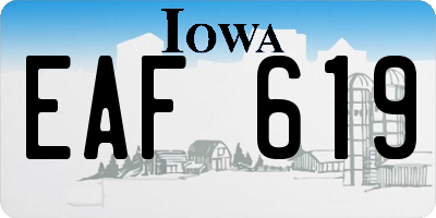 IA license plate EAF619