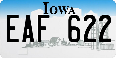 IA license plate EAF622