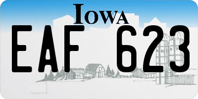 IA license plate EAF623