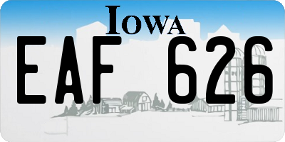 IA license plate EAF626