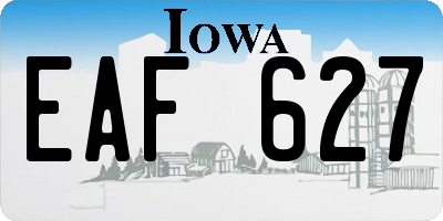 IA license plate EAF627