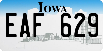 IA license plate EAF629