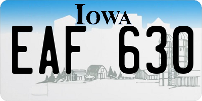 IA license plate EAF630