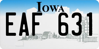 IA license plate EAF631