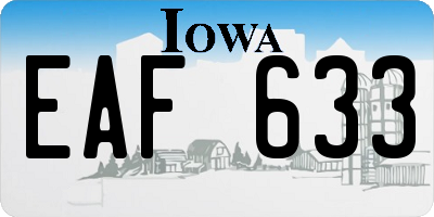 IA license plate EAF633