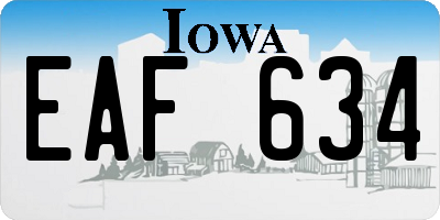 IA license plate EAF634