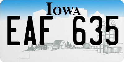 IA license plate EAF635