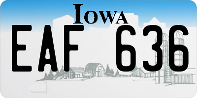 IA license plate EAF636