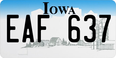 IA license plate EAF637