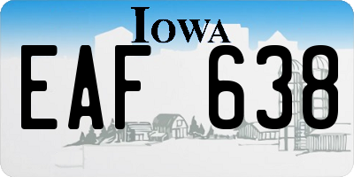 IA license plate EAF638