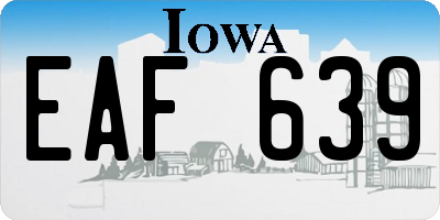 IA license plate EAF639