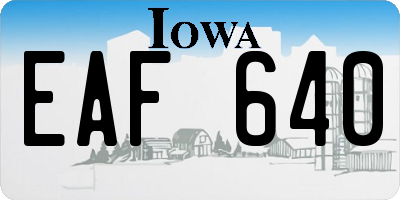 IA license plate EAF640