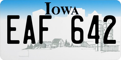 IA license plate EAF642