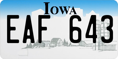 IA license plate EAF643