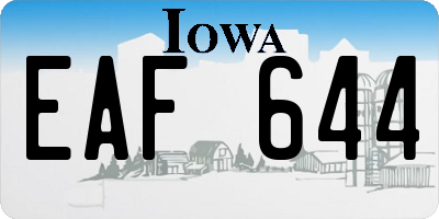 IA license plate EAF644