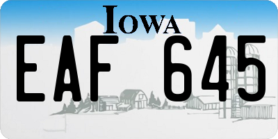 IA license plate EAF645