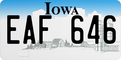 IA license plate EAF646