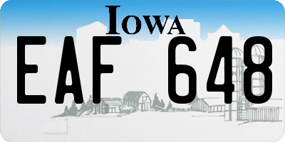 IA license plate EAF648