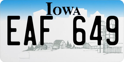 IA license plate EAF649