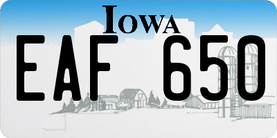 IA license plate EAF650