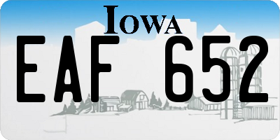 IA license plate EAF652