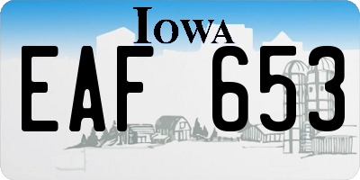 IA license plate EAF653