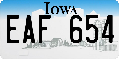 IA license plate EAF654