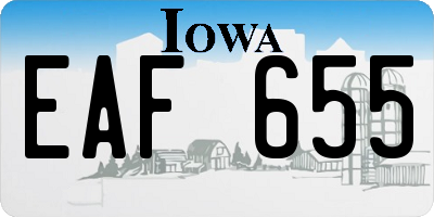 IA license plate EAF655